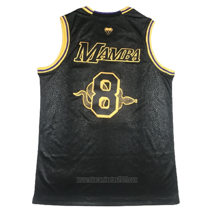 Camiseta Los Angeles Lakers Kobe Bryant #24 8 Black Mamba Negro